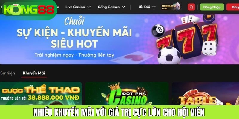 Nhiều khuyến mãi với giá trị cực lớn cho hội viên